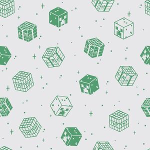 Open Box - RoomMates -  Minecraft Blocks Kids' Peel and Stick Wa Gray